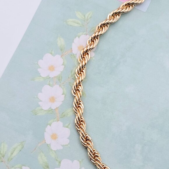 "Bold Rope Style Rose Gold Necklace for Men & Women, 19.7 Inch Length, XPNL0082 - Picture 11 of 12